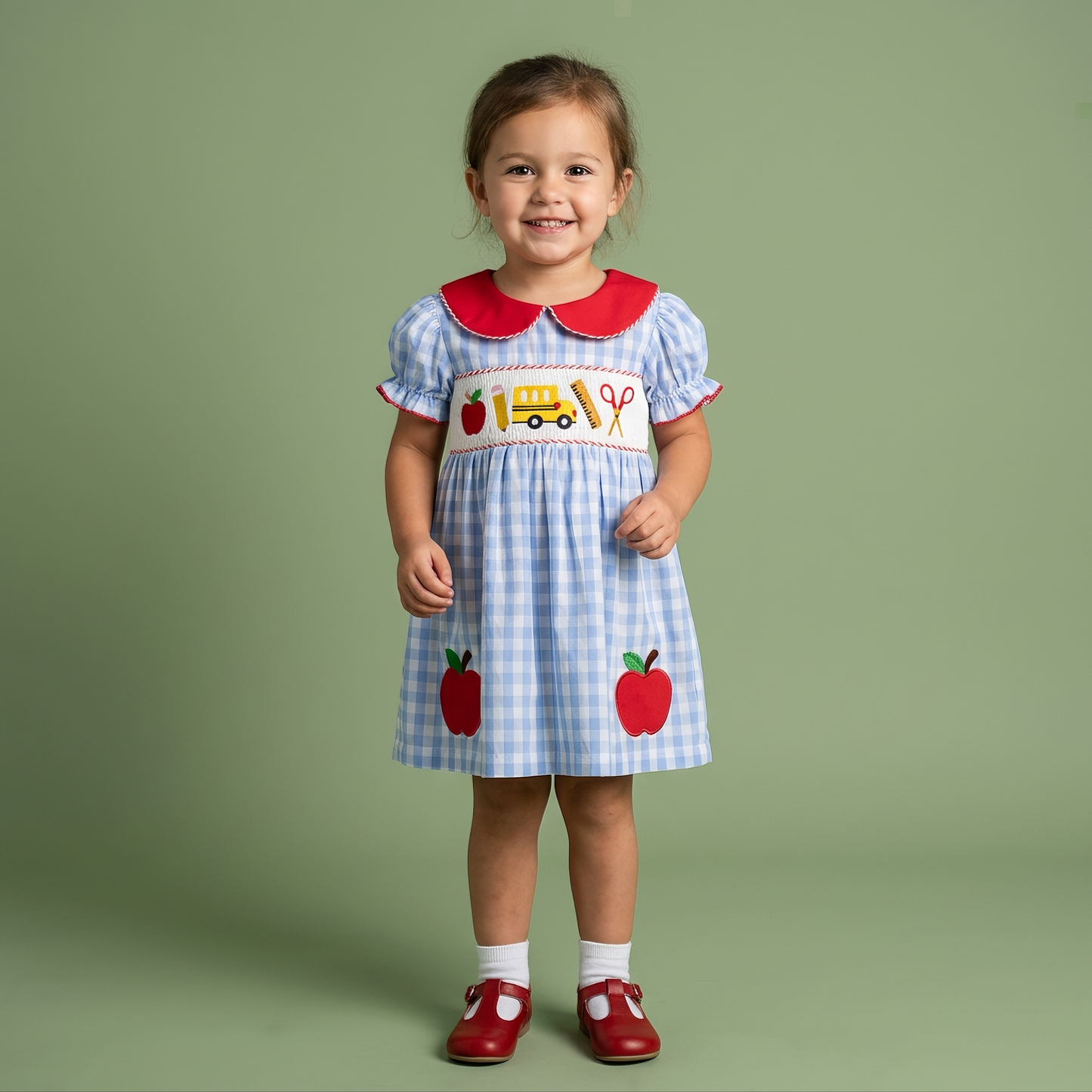 Vestido Vichy Vuelta al Cole para Niña | Lunyna