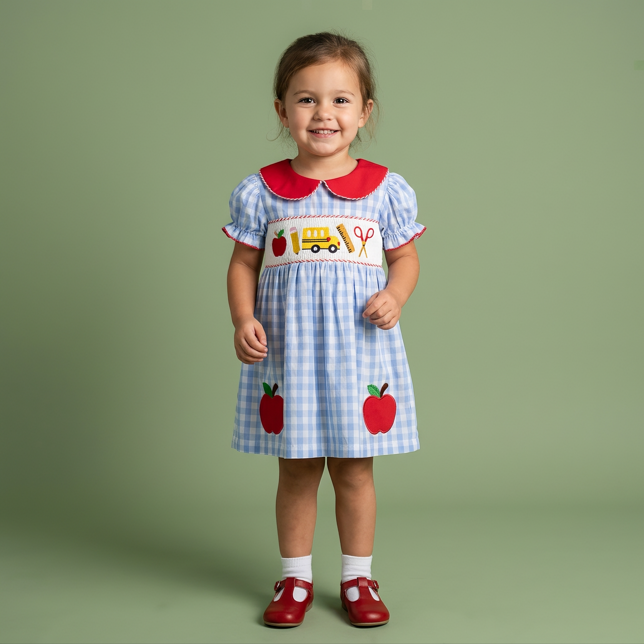 Vestido Vichy Vuelta al Cole para Niña | Lunyna