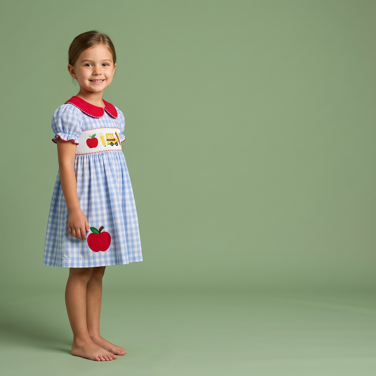Vestido Vichy Vuelta al Cole para Niña | Lunyna