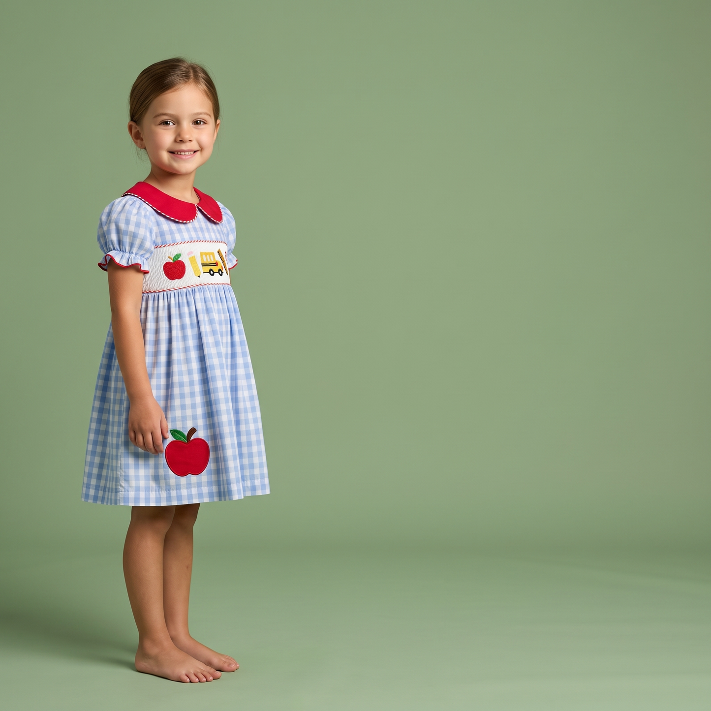 Vestido Vichy Vuelta al Cole para Niña | Lunyna